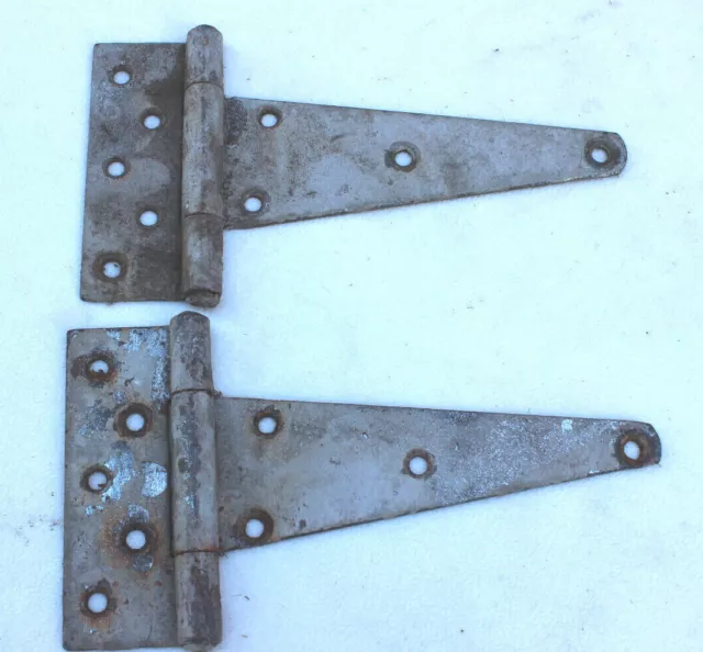 2 Lot Vintage Rustic Heavy Duty Barn Door Gate Hinges