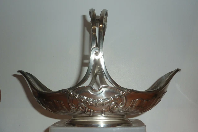 GALLIA ANCIEN PLAT OVALE CREUX OU CORBEILLE EN METAL ARGENTE lg 32 cm EUR 75,00 - FR