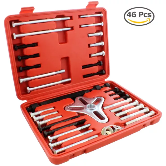 46Pc Harmonic Balancer Gear Puller Steering Wheel Kit with Case