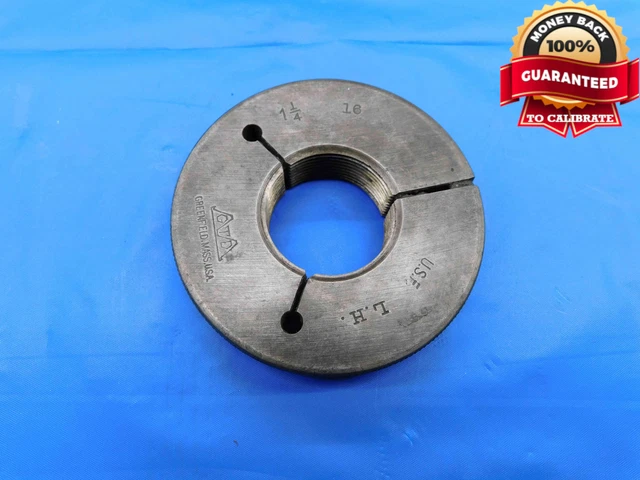 1 1/4 16 Usf Left Hand Thread Ring Gage 1.25 1.250 1.2500 L.h. Go Only Check