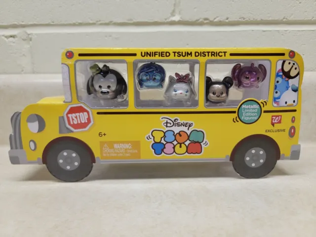 Disney Tsum Tsum Metallic Limited Edition Figures Walgreens Exclusive School Bus