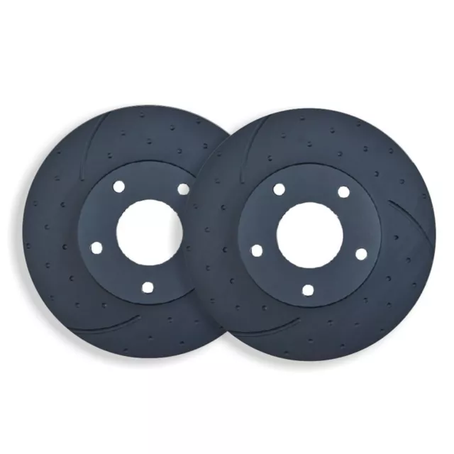 DIMPL SLOTTED FRONT DISC BRAKE ROTORS for Toyota Landcruiser 80 Series 8/1992-98
