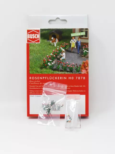 Busch 7878 Rose Garden Gardener Figure HO Scale Model Train Scenery