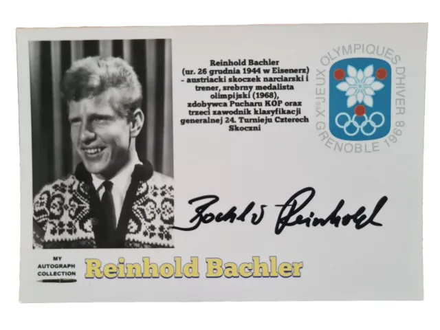 Reinhold Bachler Skispringen 2.OS 1968 Grenoble Orginal Signiertes Foto