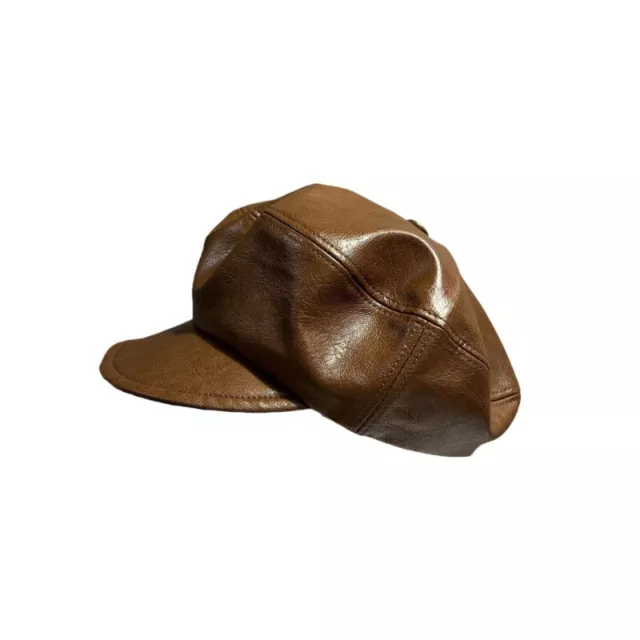 Femme Béret Chapeau Journaux Casquette Simili Cuir Chauffeur de Taxi Classique