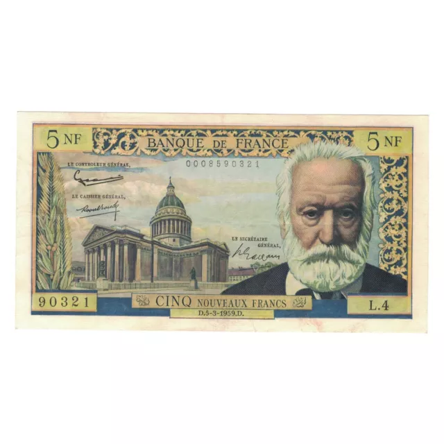 [#147937] France, 5 Nouveaux Francs, Victor Hugo, 1959, L.4, EF, Fayette:56.1
