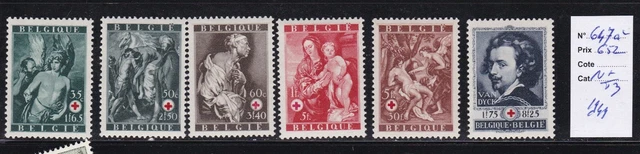 BELGIQUE 1944 SERIE COMPLETE N° 647 à 652-N*.TB-VOIR SCAN-W529