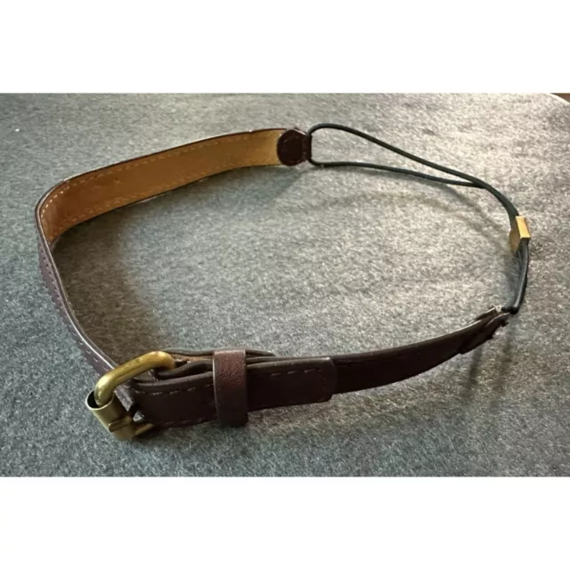 Juicy Couture Brown Faux Leather Buckle Adjustable Headband