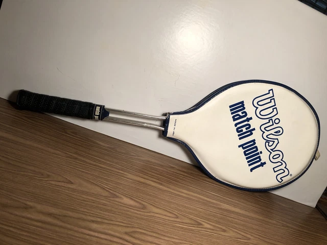 VINTAGE WILSON MATCH POINT 1970s METAL FRAME TENNIS RACKET WITH COVER ...