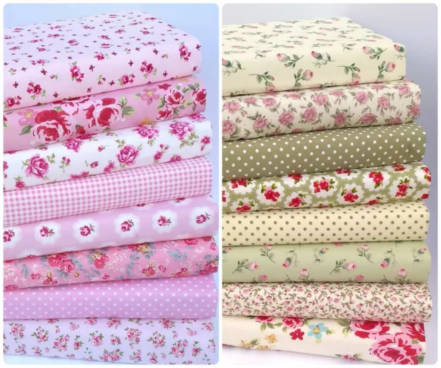 100% Cotton Fabric Bundles Large Remnants Squares Patchwork Quilting Material