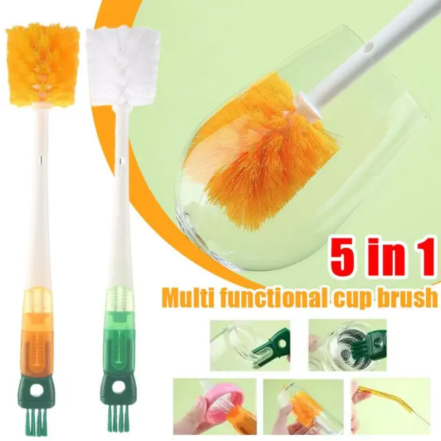 5 In 1 Cup Brush Long Handle Water Bottle Cleaner Brush Kitchen Clean Cups Mugs