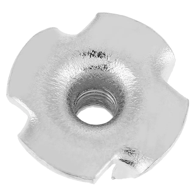 (M5)100pcs Zinc Plated Carbon Steel T Nut Four Pronged Tee Nuts Hammer Head