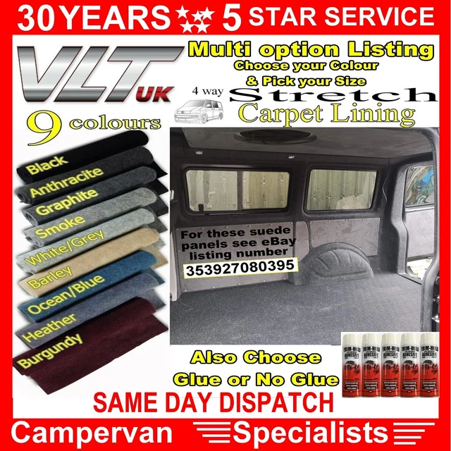 CAMPER VAN CARPET Lining 4 Way Stretch VW T6 5 Transporter Caddy