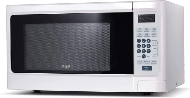 Commercial Chef Countertop Microwave, 1.1 Cubic feet, Feet, White