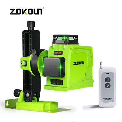 ZOKOUN Niveau Laser Autonivelant 360 Rotatif 12 Lignes Vert 3D Avec Télécommande