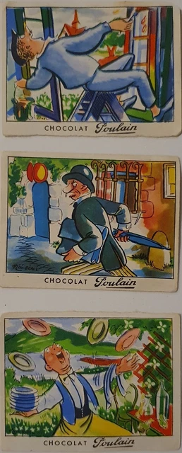 Lot de 3 images Chocolat Poulain "Les belles Chansons de France"