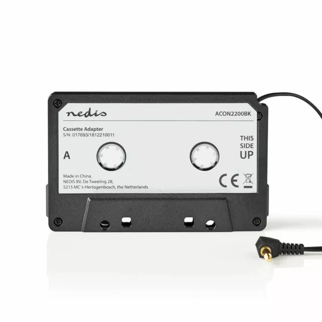 NEDIS AUTO NASTRO AUDIO CASSETTA ADATTATORE CD RADIO 3,5mm JACK AUX iPod Phone iPhone