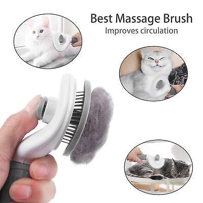 Pet Fur Brush Slicker Cat Dog Grooming Remove Undercoat One Button Self-Cleaning 2