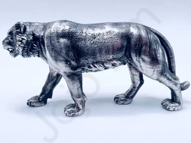 * 3 oz Hand Poured Silver Bar .999+ Fine Tiger Cast Art Ingot 3D Bullion Statue