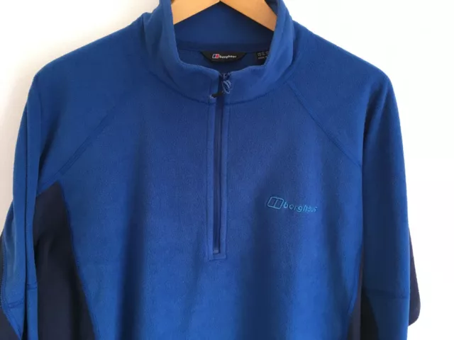 Berghaus Mens Xl Large 44-46 Blue Half Zip Fleece Sweatshirt Jumper Jacket Coat