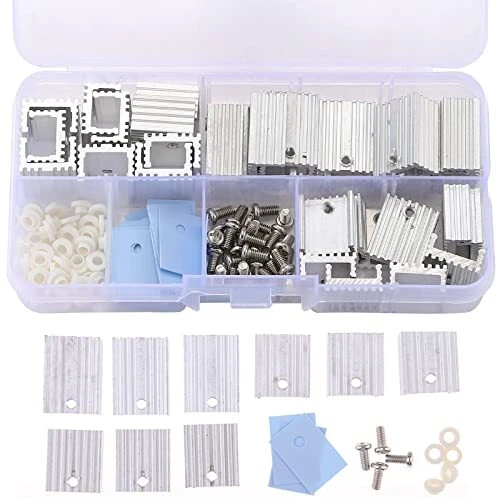 Jienk 30Pcs TO-220 Aluminum Heatsink & Insulator/Mounting Kits for MOSFET