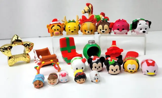 30 Pc Disney Christmas Tsum Tsum Advent Lot Vinyl Toys Mickey Minnie Pooh Tigger