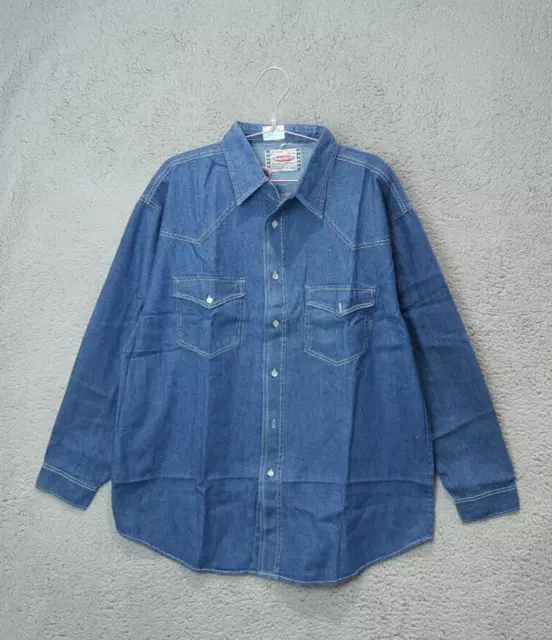 Brutus Denim Shirt Adults Large Blue Jeans Button Down Mens BNWT