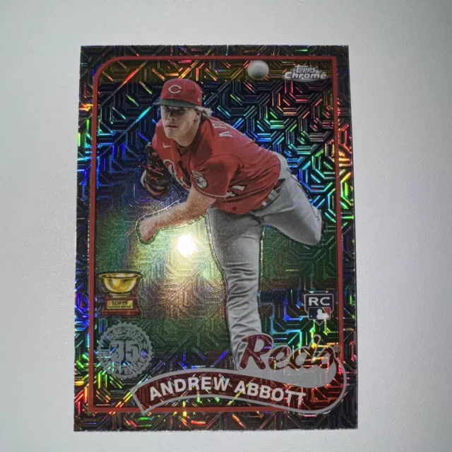 2024 Topps Series 1 ANDREW ABBOTT Reds RC #8 Chrome 1989 Silver Mojo