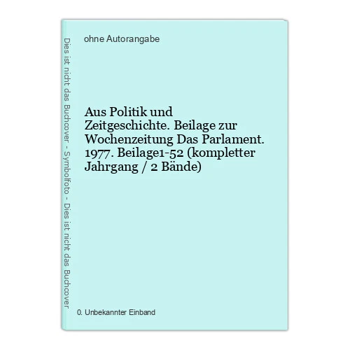 Aus Politik und Zeitgeschichte. Beilage zur Wochenzeitung Das Parlament. 1977. B