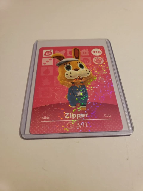 !SUPER SALE! Zipper # 316 Animal Crossing Amiibo Card NINTENDO Series 4 MINT!