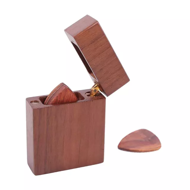 Walnut Wood Guitar Picks Case Handicraft Collections Mini Jewelry Box Holder