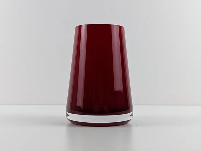 Villeroy & Boch 'Numa Mini' Glass Vase, Ruby Red White Clear Cased, Scandi Style
