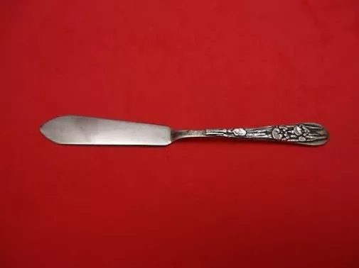 Japanese by Unknown Sterling Silver Butter Spreader Flat with Irises Flowers 6"