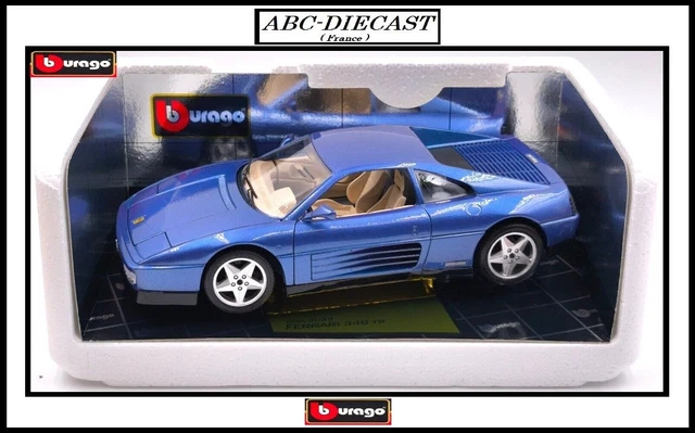 Ferrari 348 TB 1989 échelle 1/24 – Burago Pour Hachette – Miniature Métal Neuve Sous Boîte Vitrine