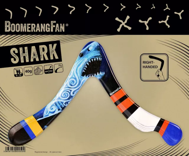 BoomerangFan Shark, leichter Allround Bumerang aus Holz für Fortgeschrittene