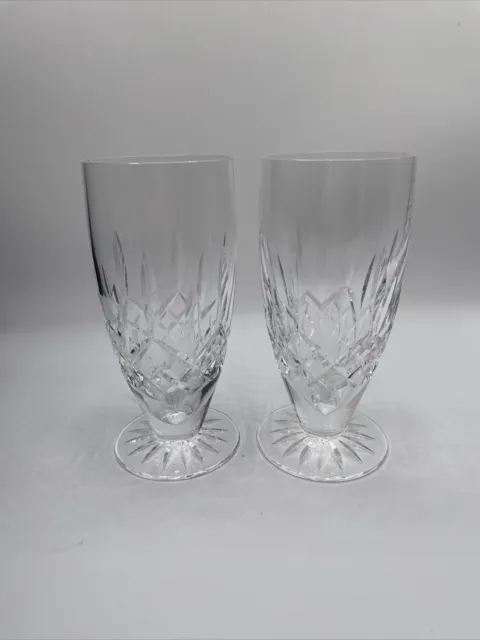 Waterford crystal Lismore 6 3/8" footed ice tea tumbler-damaged Read Description