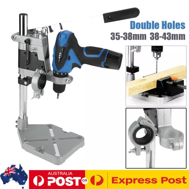 Bench Electric Drill Press Stand Double Hole Clamp Base Frame Holder Bracket AU