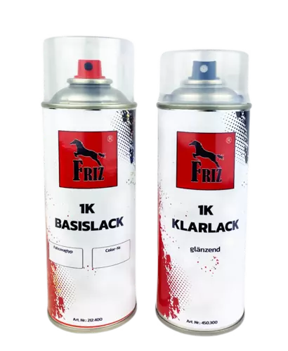 FRIZ Spraydosen Set 400ml Audi LZ6U Smaragdgrün Perl. + 400ml Klarlack