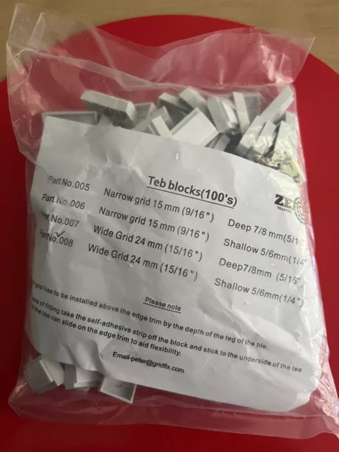 Teg Teb Blöcke 24 mm breites Gitter flach 5/6 mm abgehängte Decke 100er-Pack