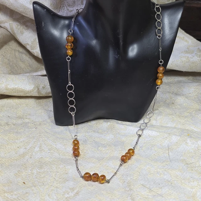 Collier Vintage Moderniste Années 70 Style Pierre Cardin - Argenté, Pendentif Abstrait N°3