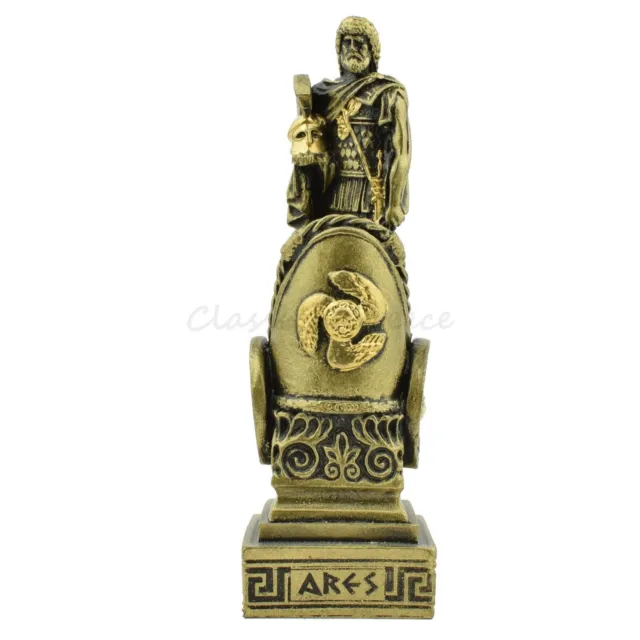 Estatua Dios griego antiguo Ares Alabastro Acabado en bronce 6.4"-16.3 cm...