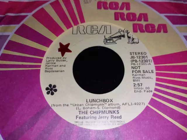 The Chipmunks * Lunchbox * 7" U.s. Import Single 1981 Promo Excellent