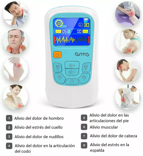 Electroestimulador Muscular TENS EMS 3 en 1 para alivio del dolor, entrenamiento