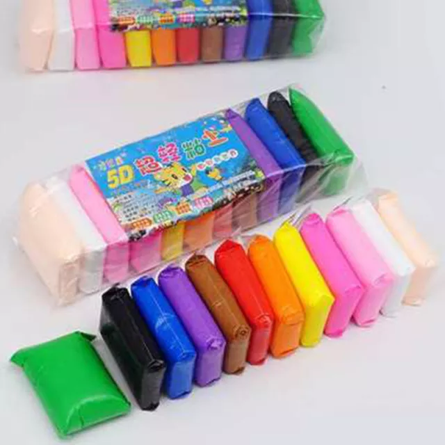 12 colores/juego Light Clay Toys polímero seco al aire plastilina modelado ClZ8