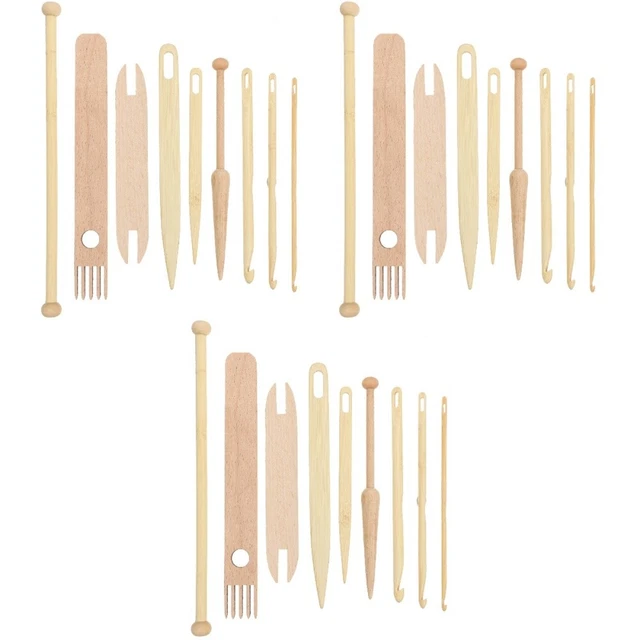 3 Sets Crochet Accessories Knitting Machine Set Craft Sets Knitting Tools Wooden