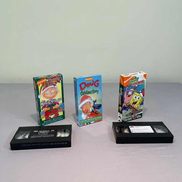 NICKELODEON CHRISTMAS VHS LOT Spongebob Squarepants Doug Rugrats Santa