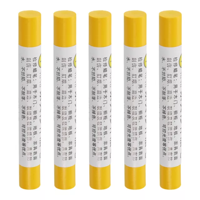 Furniture Repair Crayons Wax Filler Stick, 5Pcs Medium Yellow