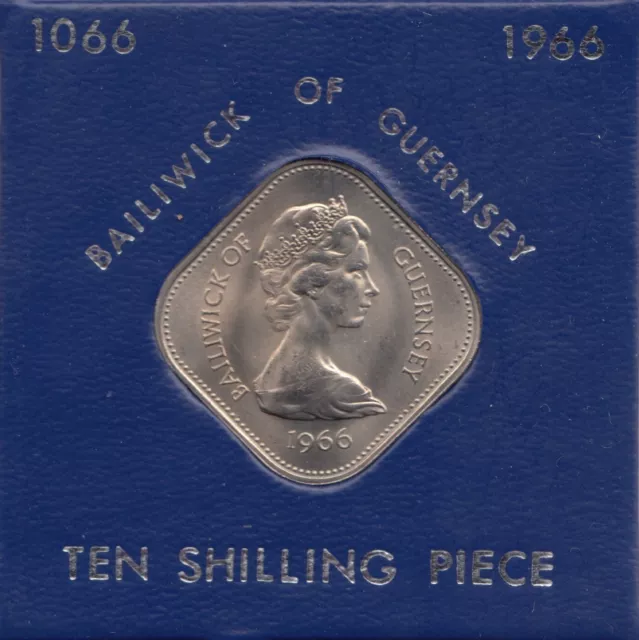 1966 Bailiwick of Guernsey 10 Shilling Piece Sealed UNCIRCULATED