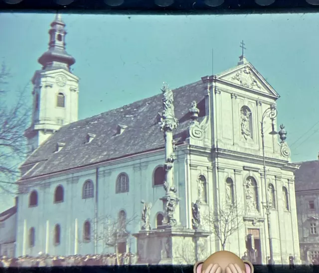 Agfa Color Farbdia Österreich Hauptplatz Bruckan der Leitha Kirche 1941  FD15