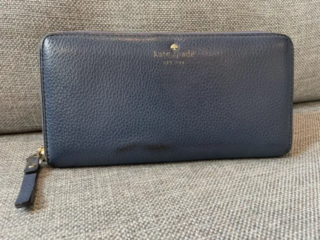 Kate Spade New York Blue Cameron Street Lacey Leather Wallet